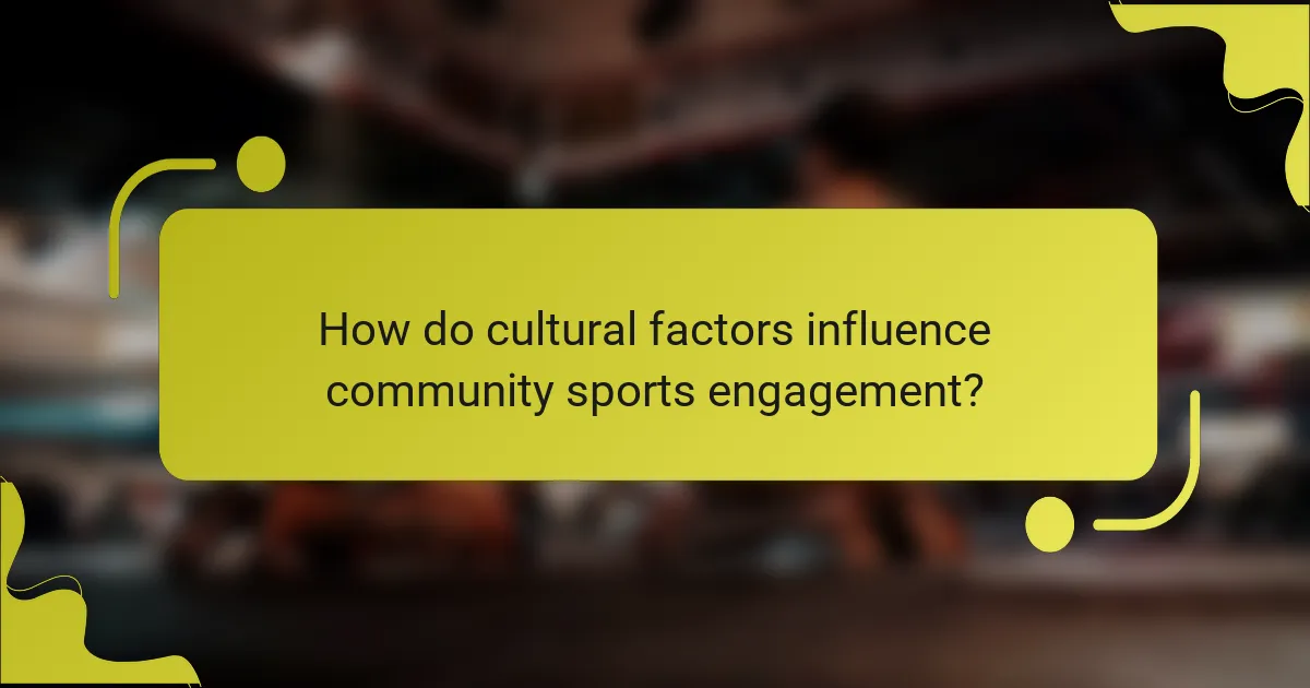How do cultural factors influence community sports engagement?
