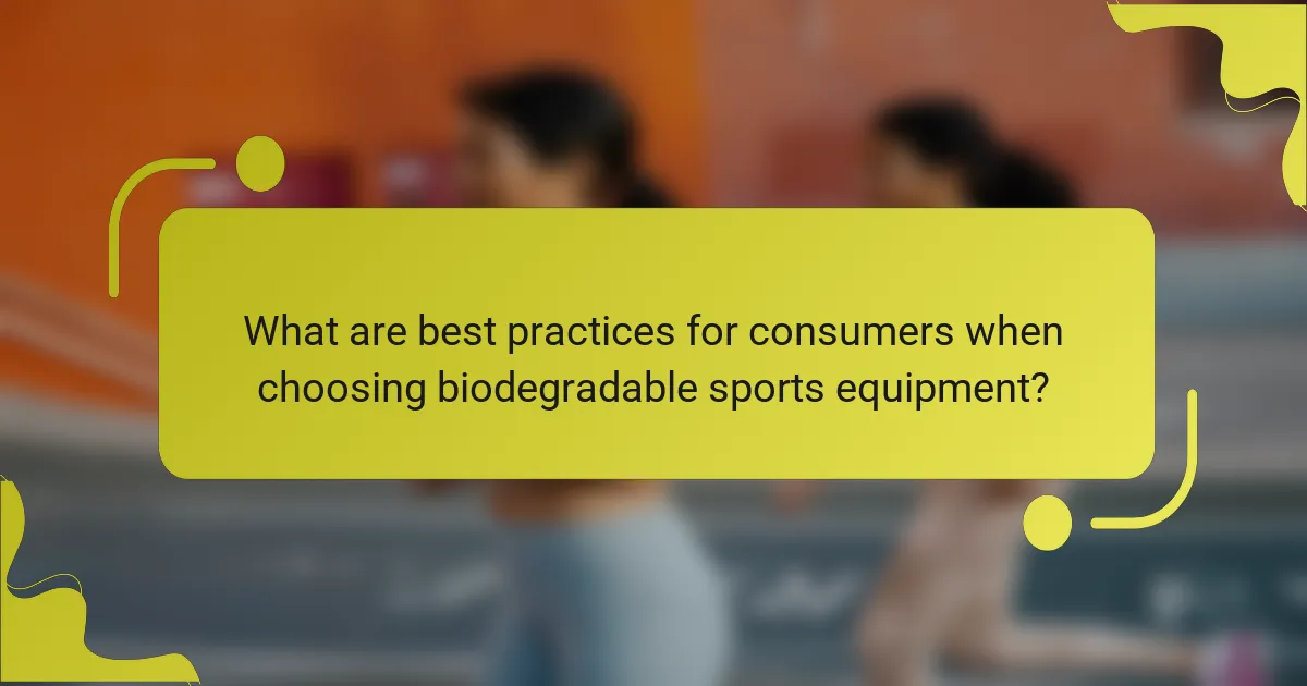 What are best practices for consumers when choosing biodegradable sports equipment?