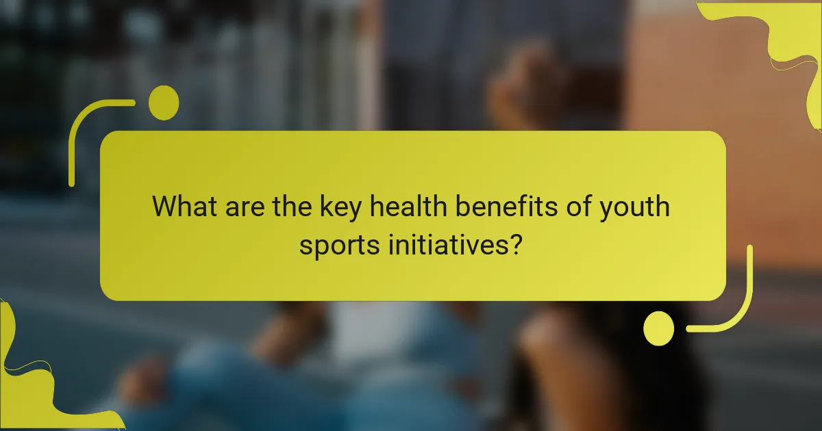 What are the key health benefits of youth sports initiatives?