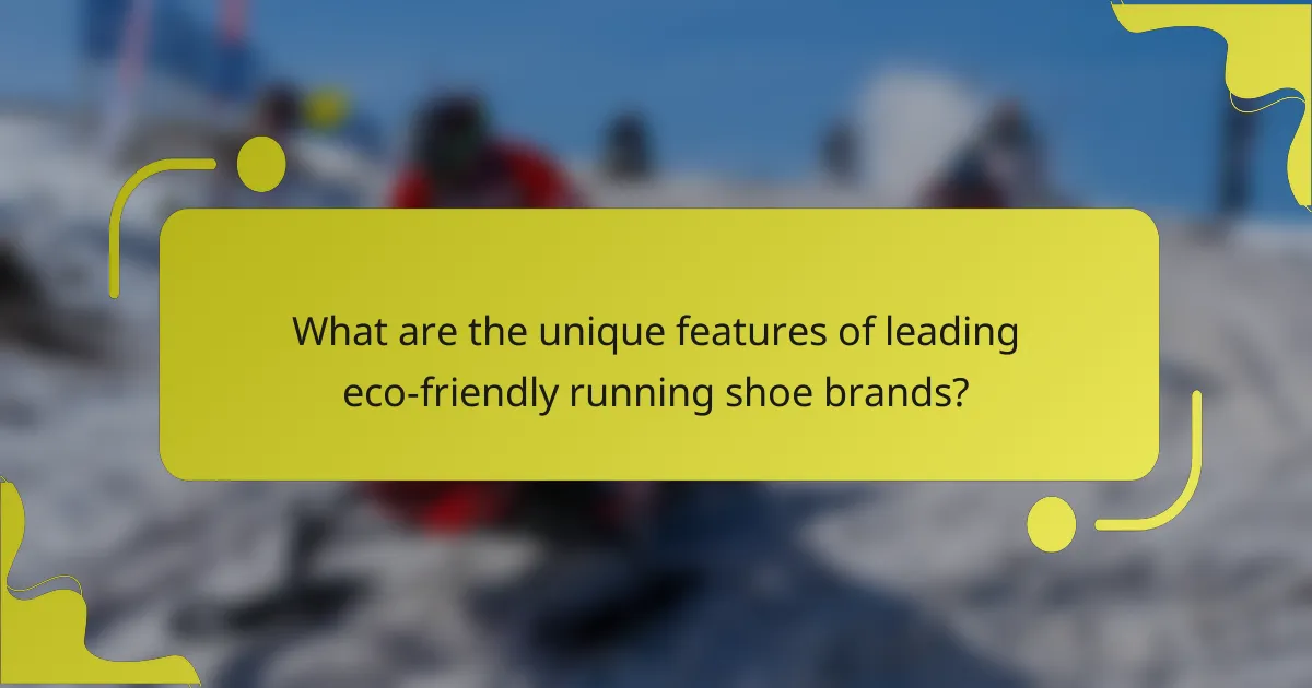 What are the unique features of leading eco-friendly running shoe brands?