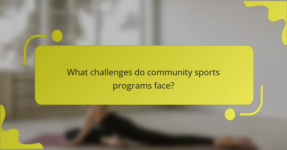 What challenges do community sports programs face?