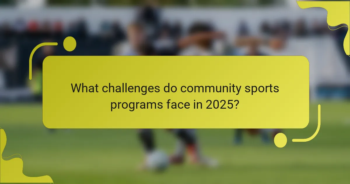 What challenges do community sports programs face in 2025?