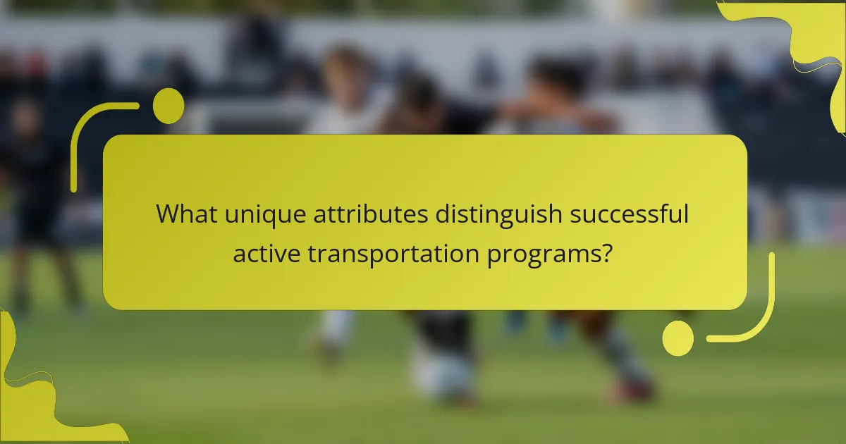 What unique attributes distinguish successful active transportation programs?
