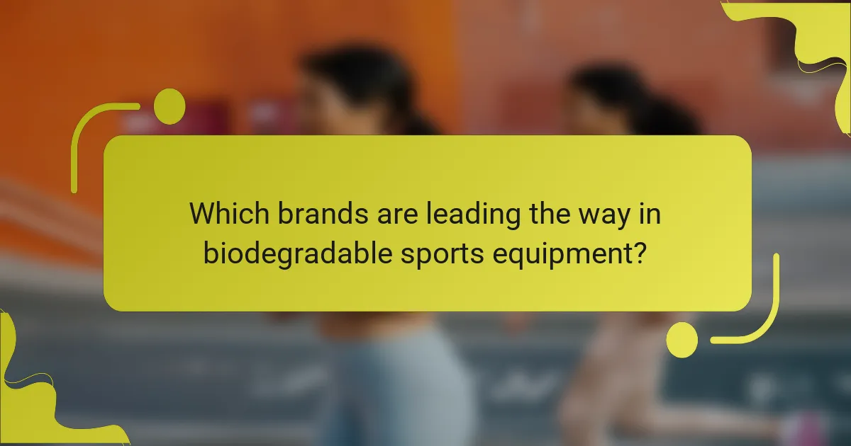 Which brands are leading the way in biodegradable sports equipment?